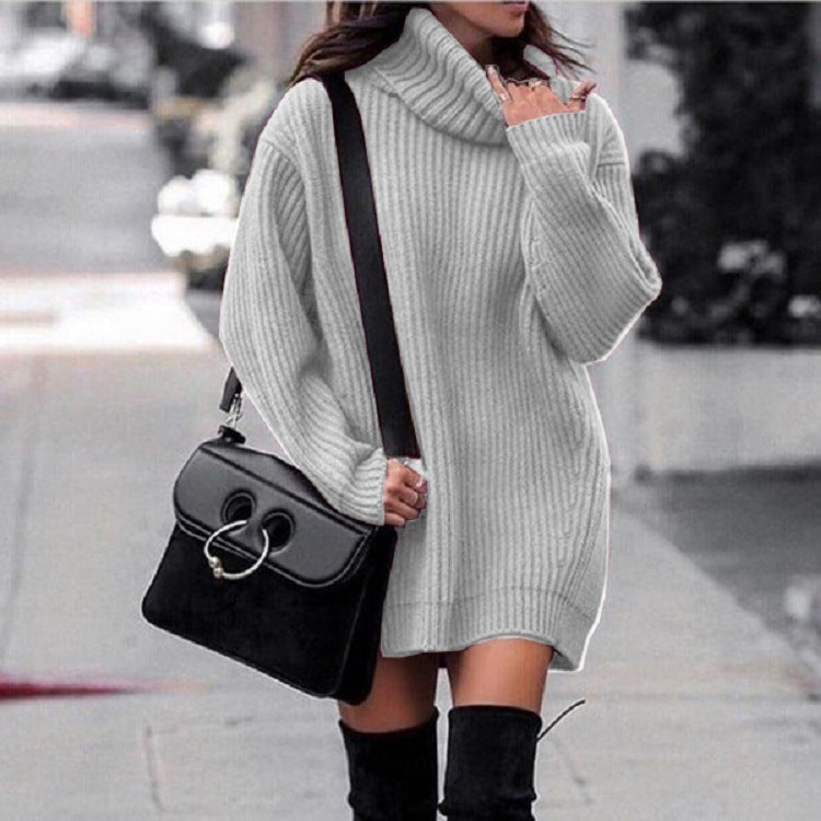 Knitted Dress Sleeves Women