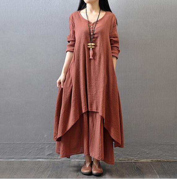 Fake Double Flax Dress