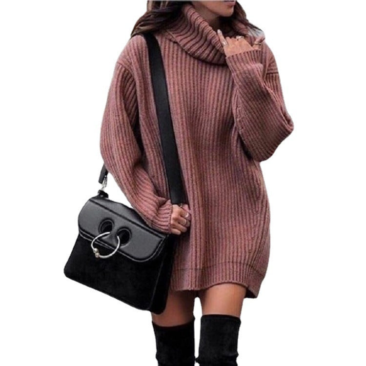 Knitted Dress Sleeves Women