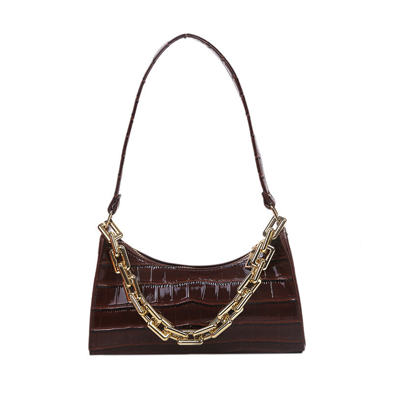 Chained One-Shoulder Arm Baguette