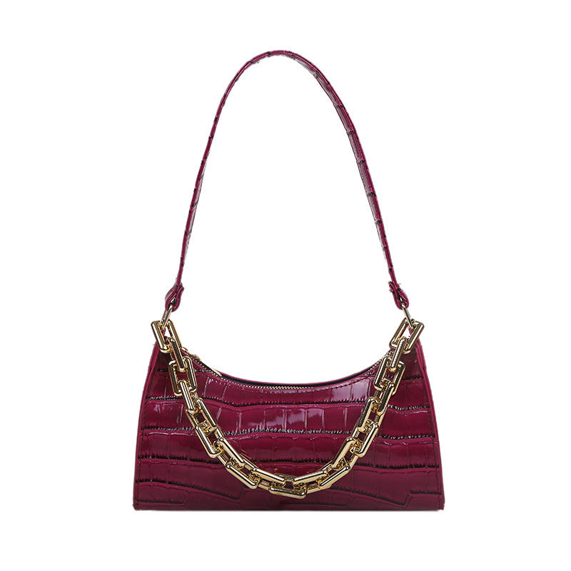 Chained One-Shoulder Arm Baguette