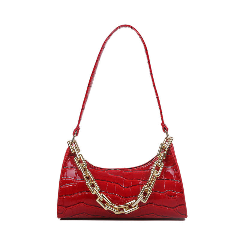 Chained One-Shoulder Arm Baguette
