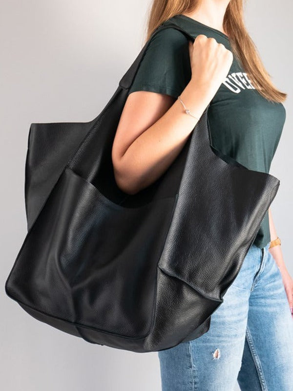 Vintage Capacity Luxury Soft Leather Handbag
