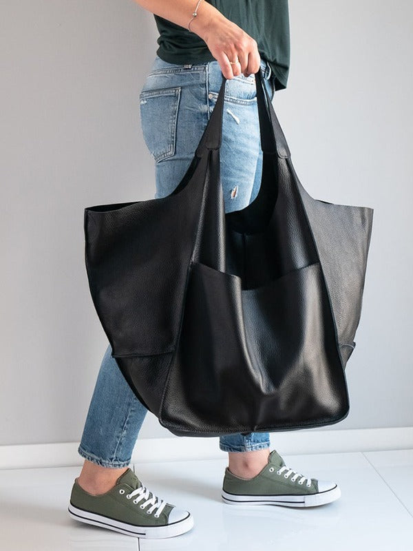 Vintage Capacity Luxury Soft Leather Handbag