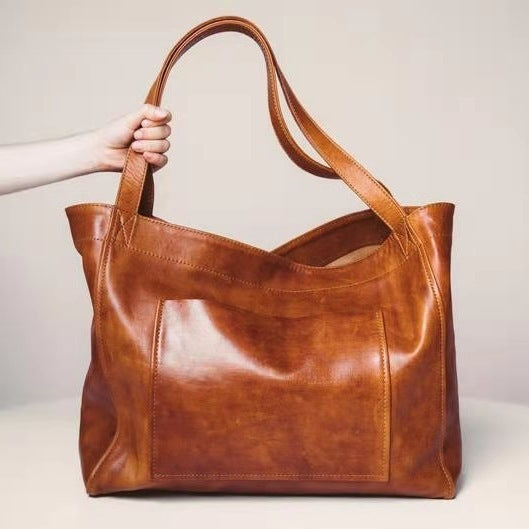 Vintage Capacity Luxury Soft Leather Handbag