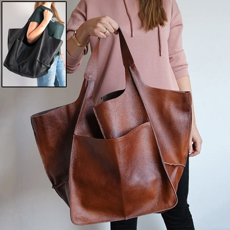Vintage Capacity Luxury Soft Leather Handbag