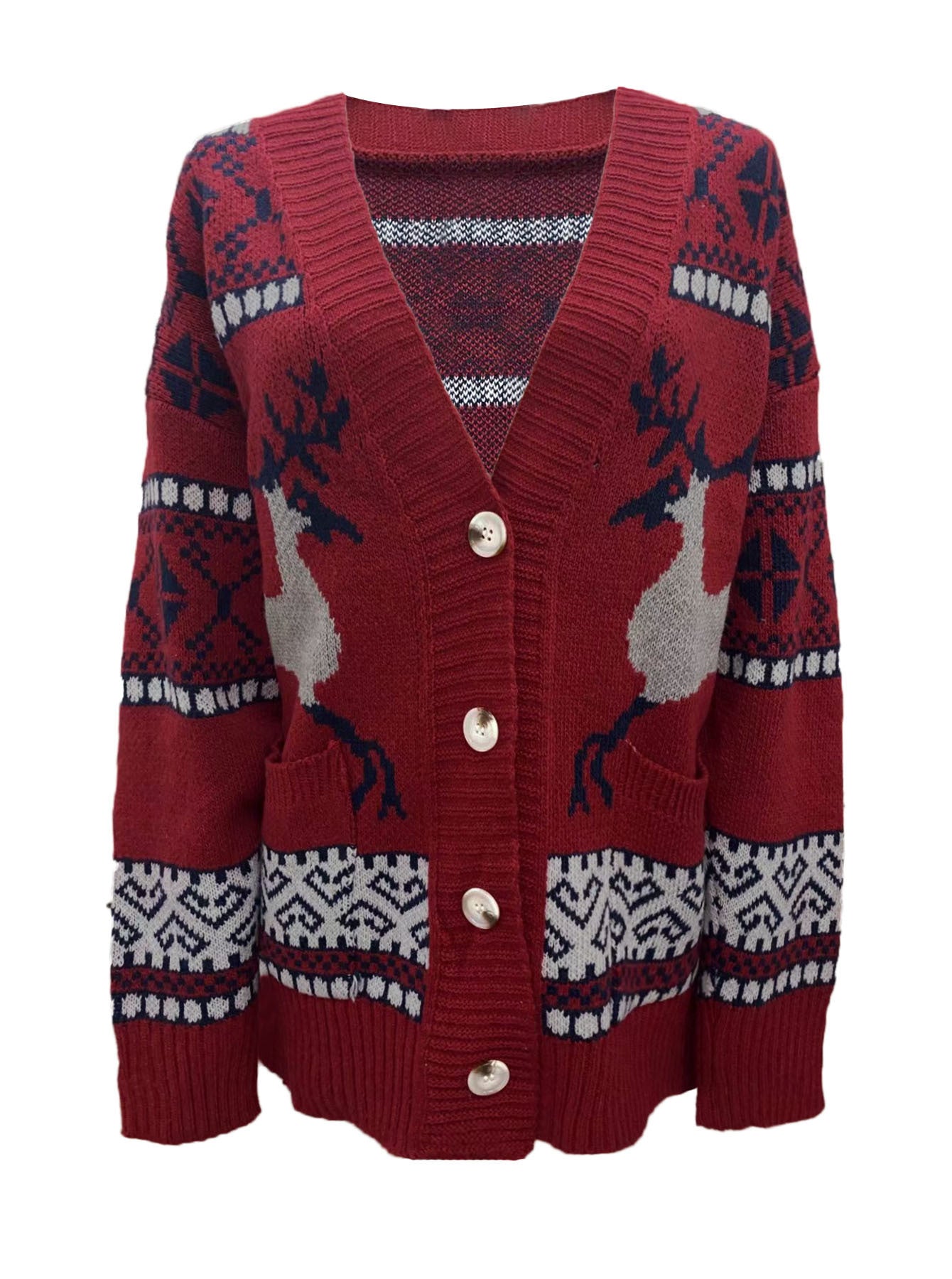 Christmas Sweater Cardigan Coat