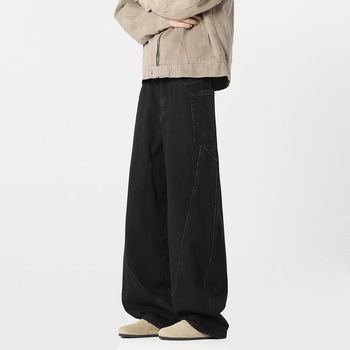 Patterned Denim Pants