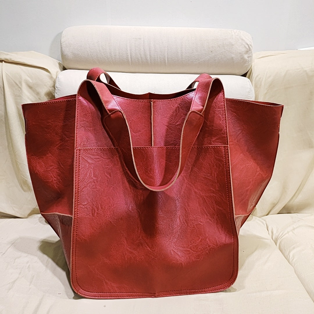 Vintage Capacity Luxury Soft Leather Handbag