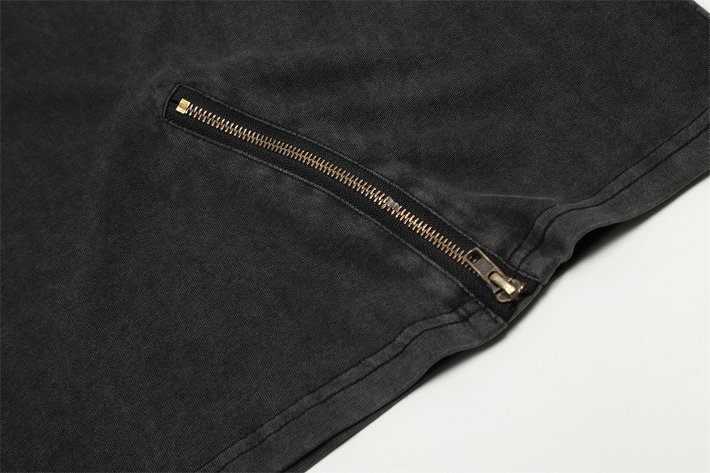 Zip Fade Washed T-Shirt