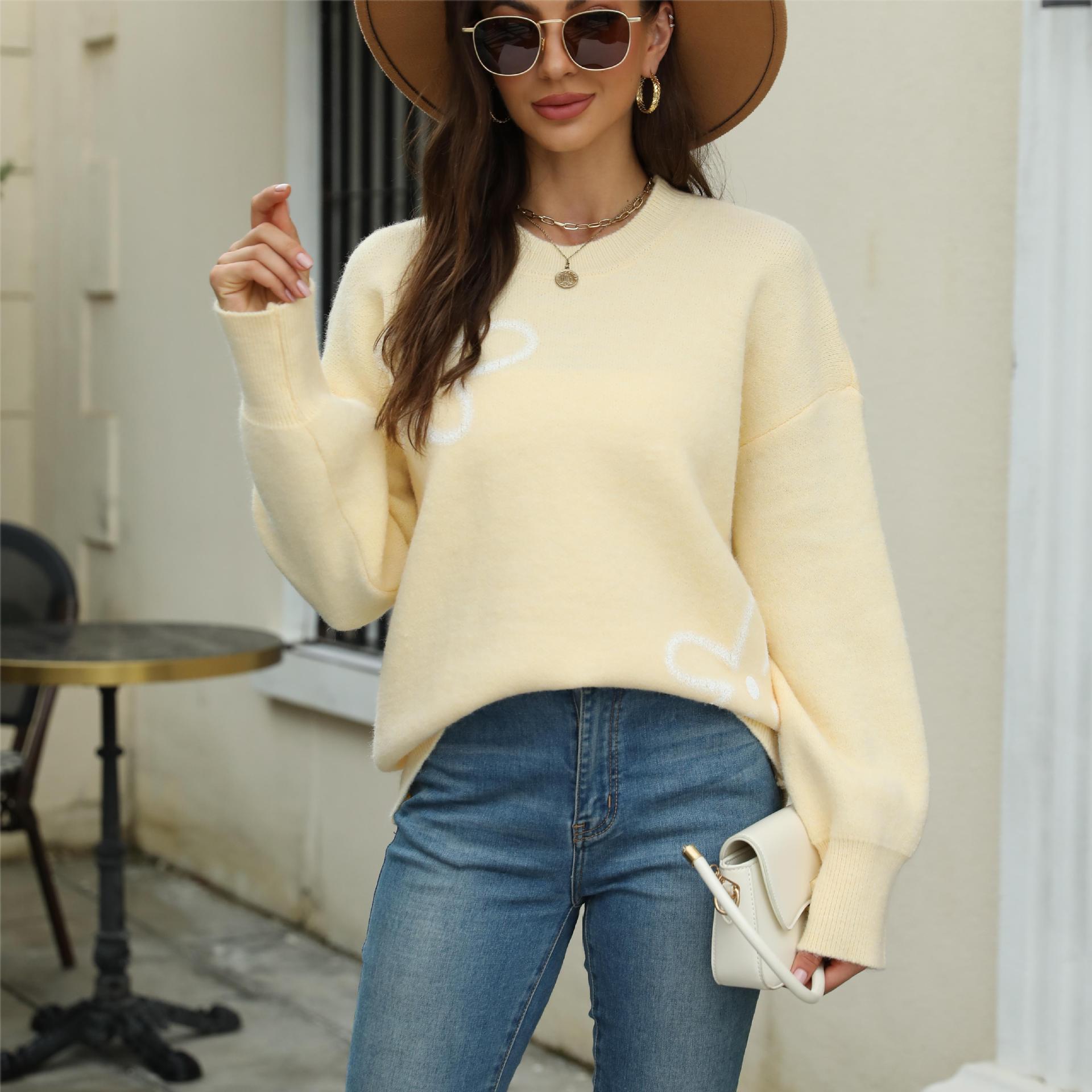 Pullover Flower Sweaters