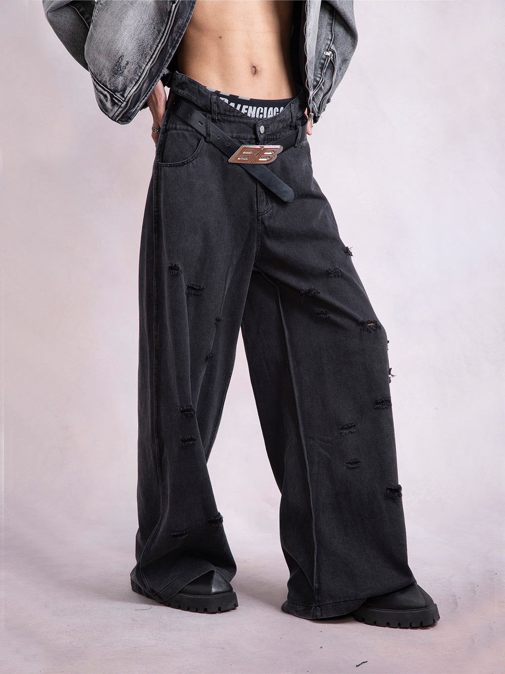 Irregular Design Broken Wide-leg Pants