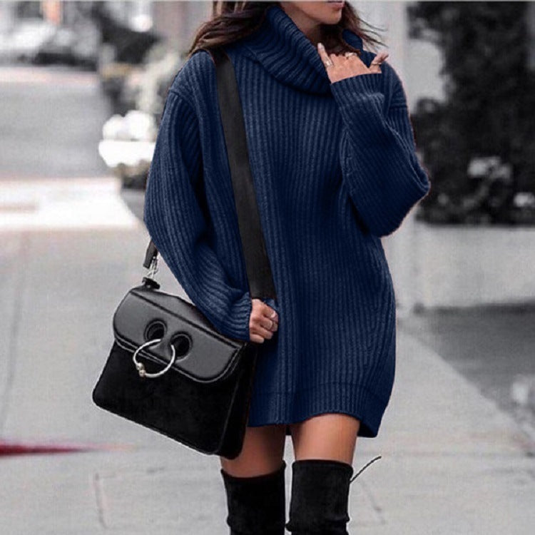 Knitted Dress Sleeves Women