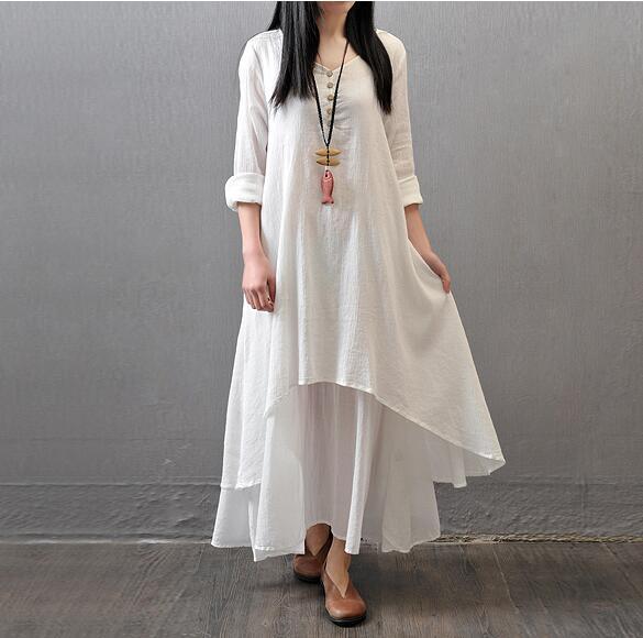 Fake Double Flax Dress