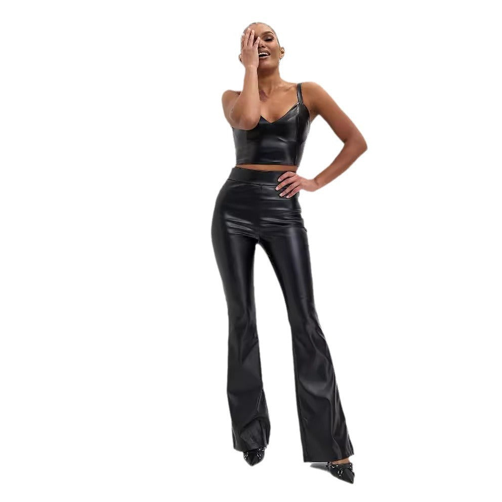 Glossy Vivid Flared Pants