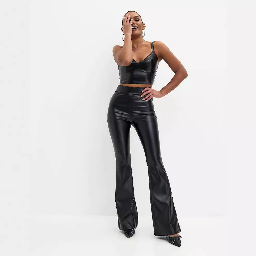 Glossy Vivid Flared Pants