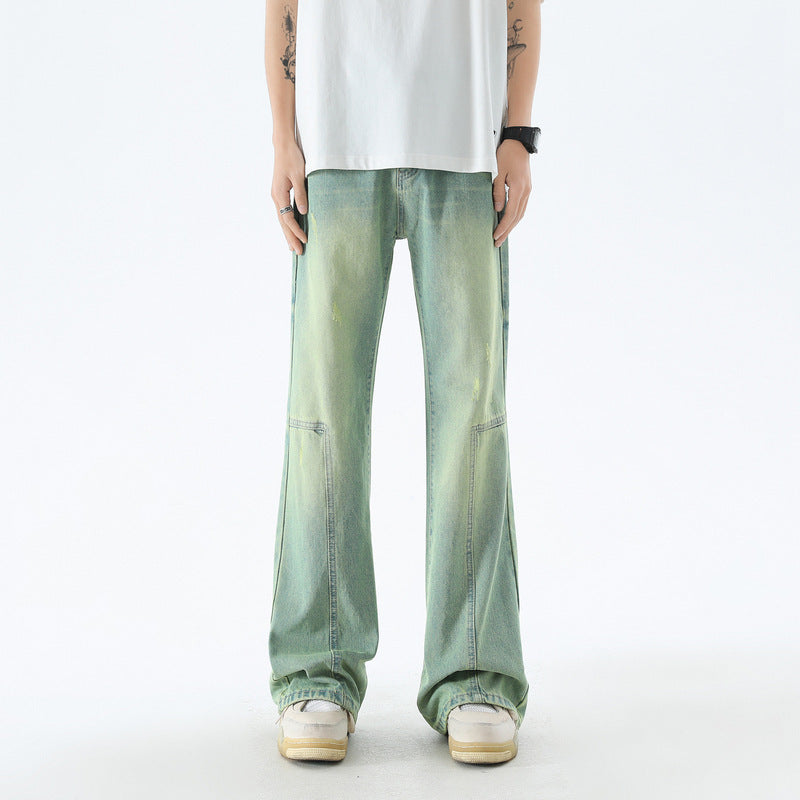 Fashion Retro Washed Stitching Jeans Men