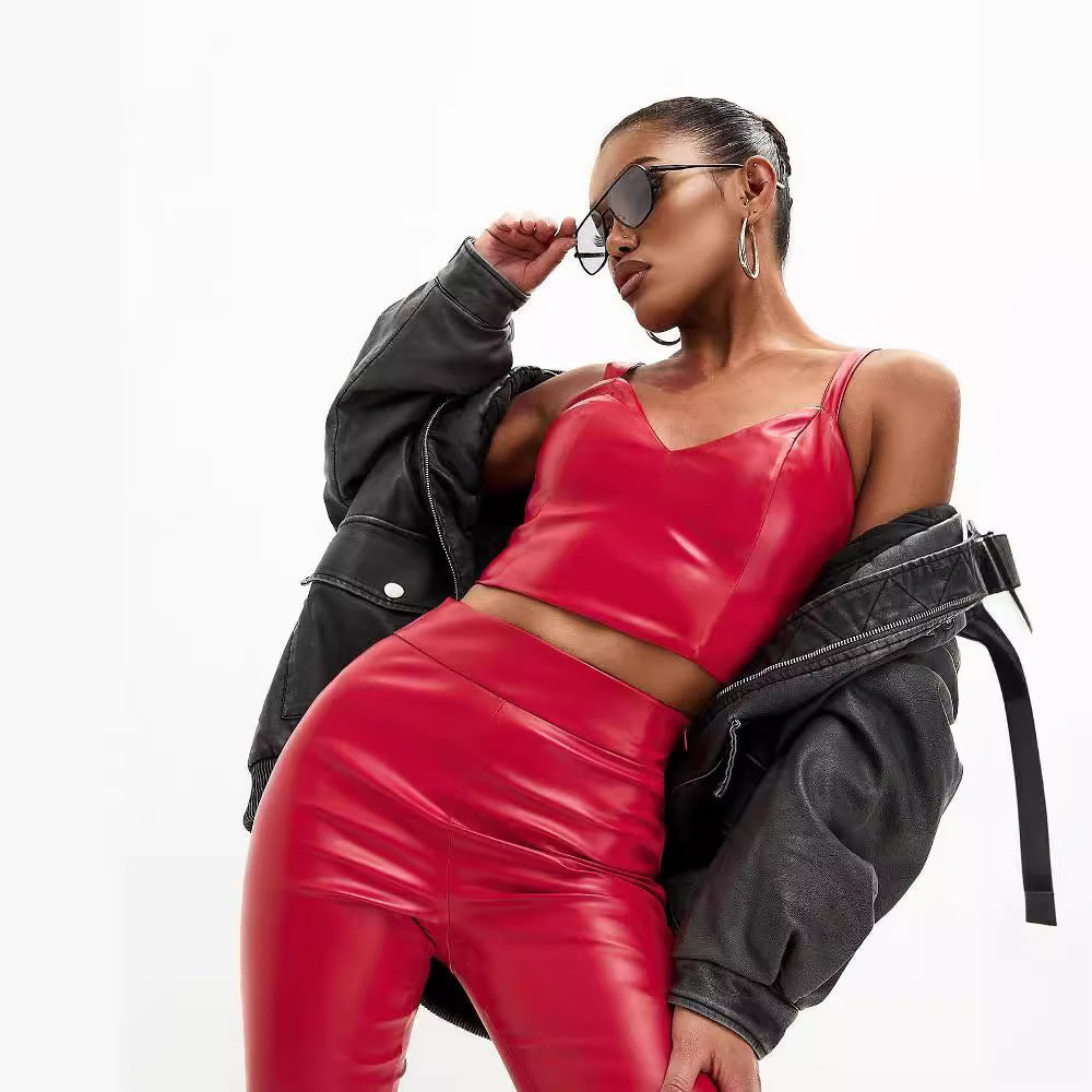 Glossy Vivid Flared Pants