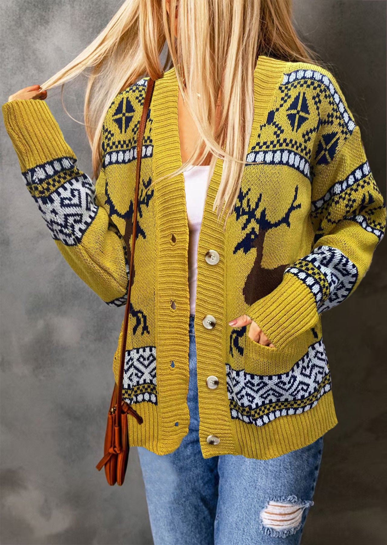 Christmas Sweater Cardigan Coat