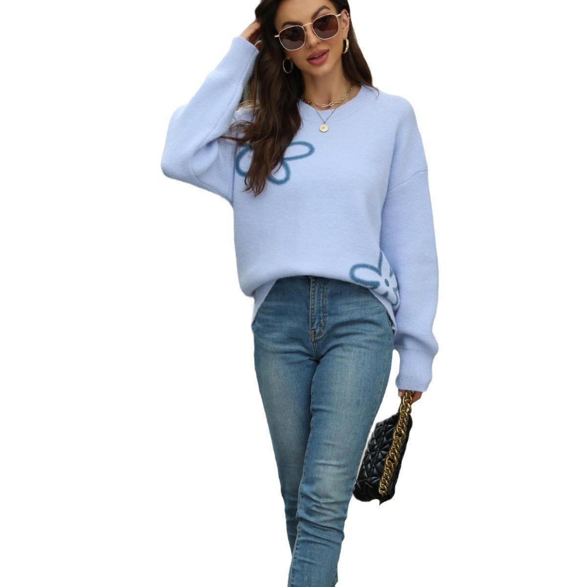 Pullover Flower Sweaters