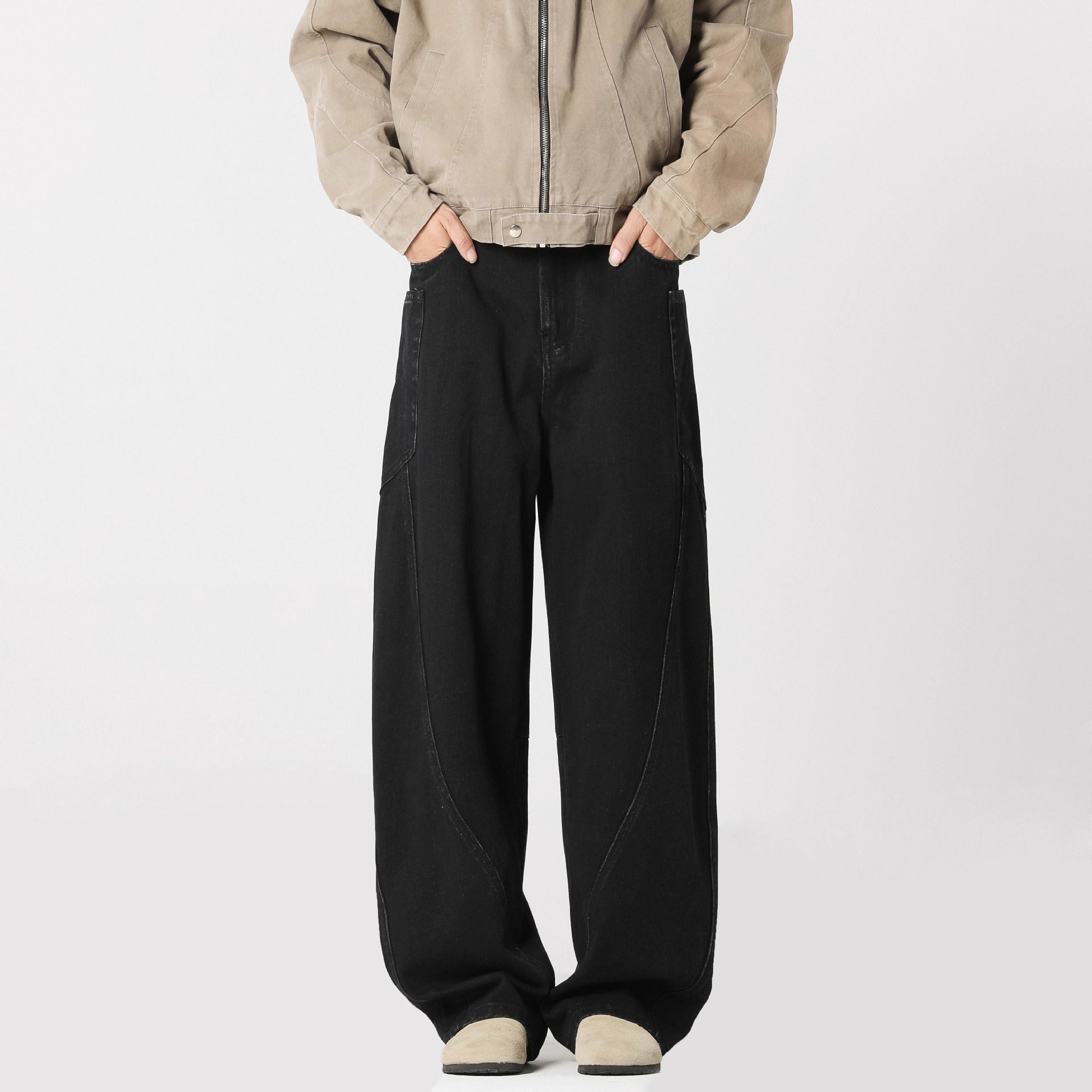 Patterned Denim Pants