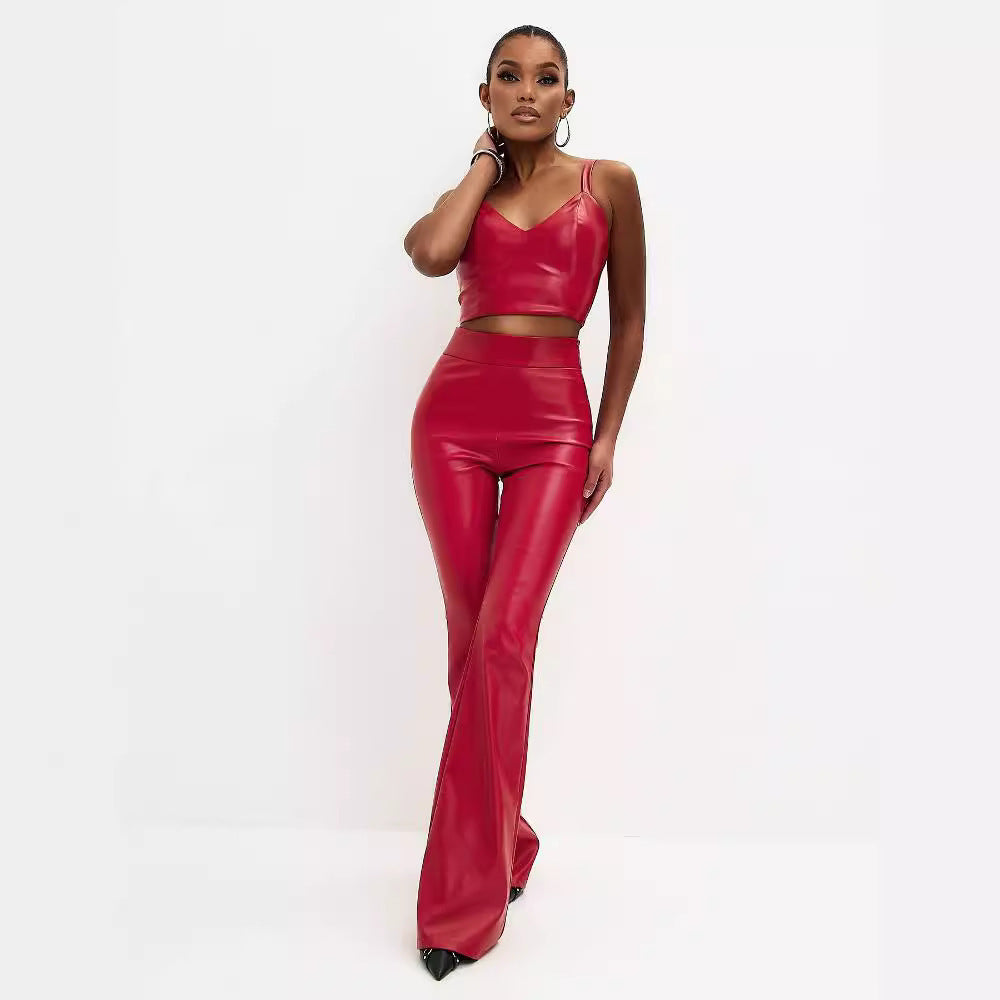 Glossy Vivid Flared Pants