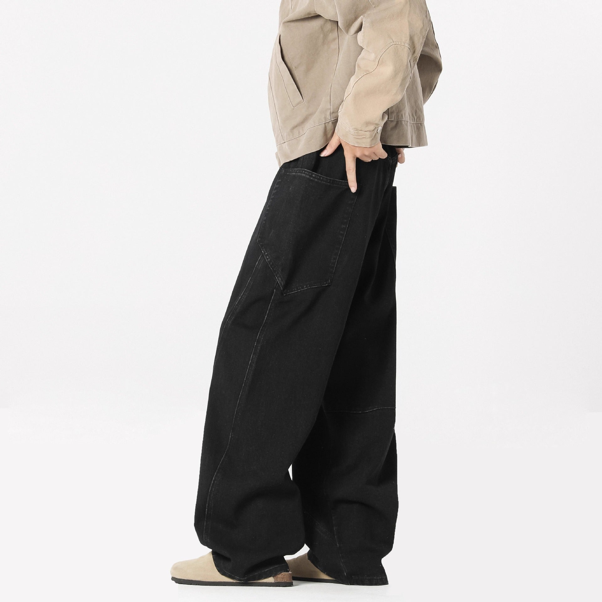 Patterned Denim Pants