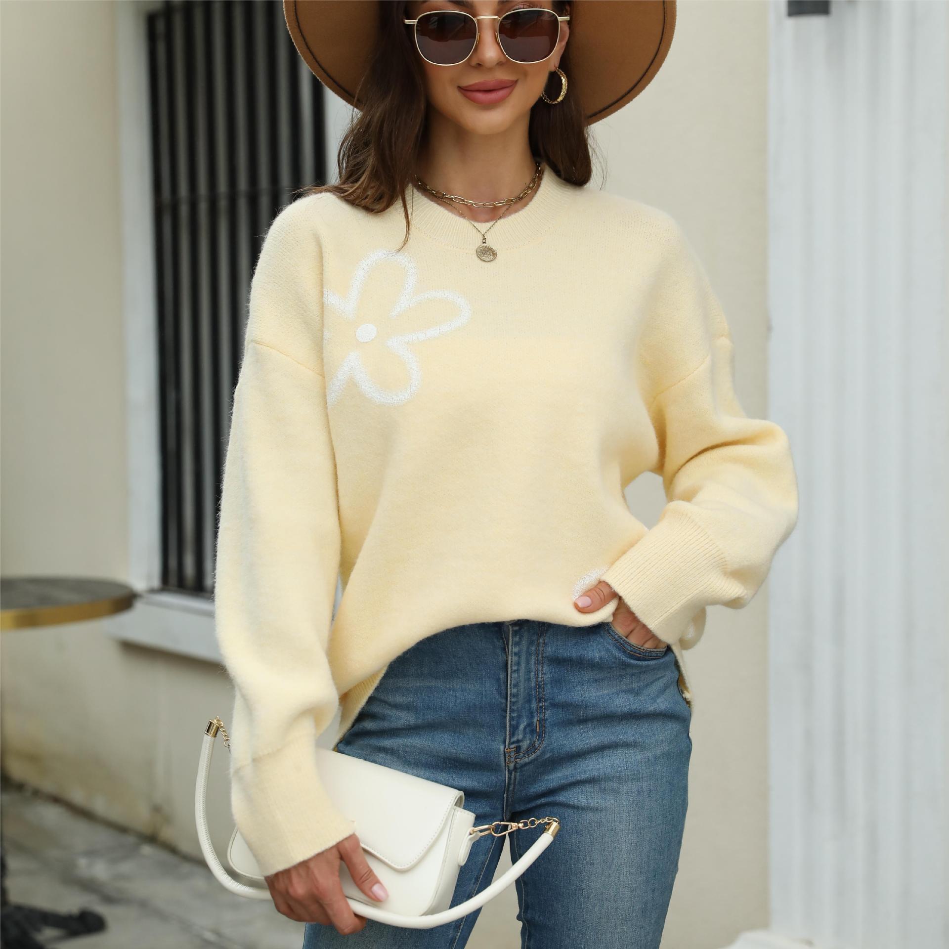 Pullover Flower Sweaters