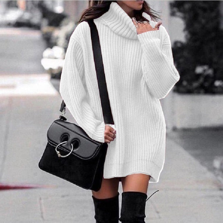 Knitted Dress Sleeves Women