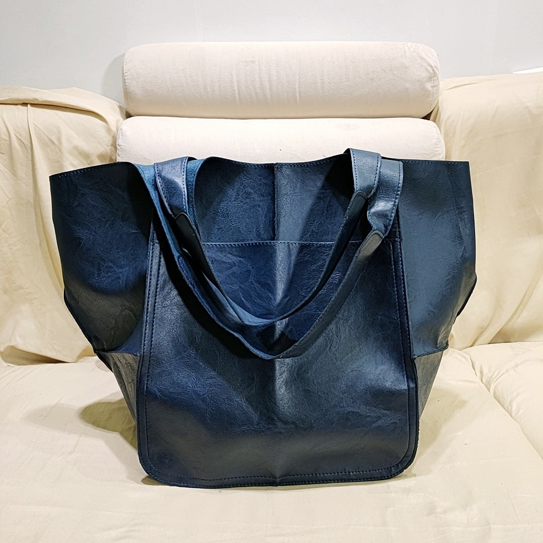 Vintage Capacity Luxury Soft Leather Handbag