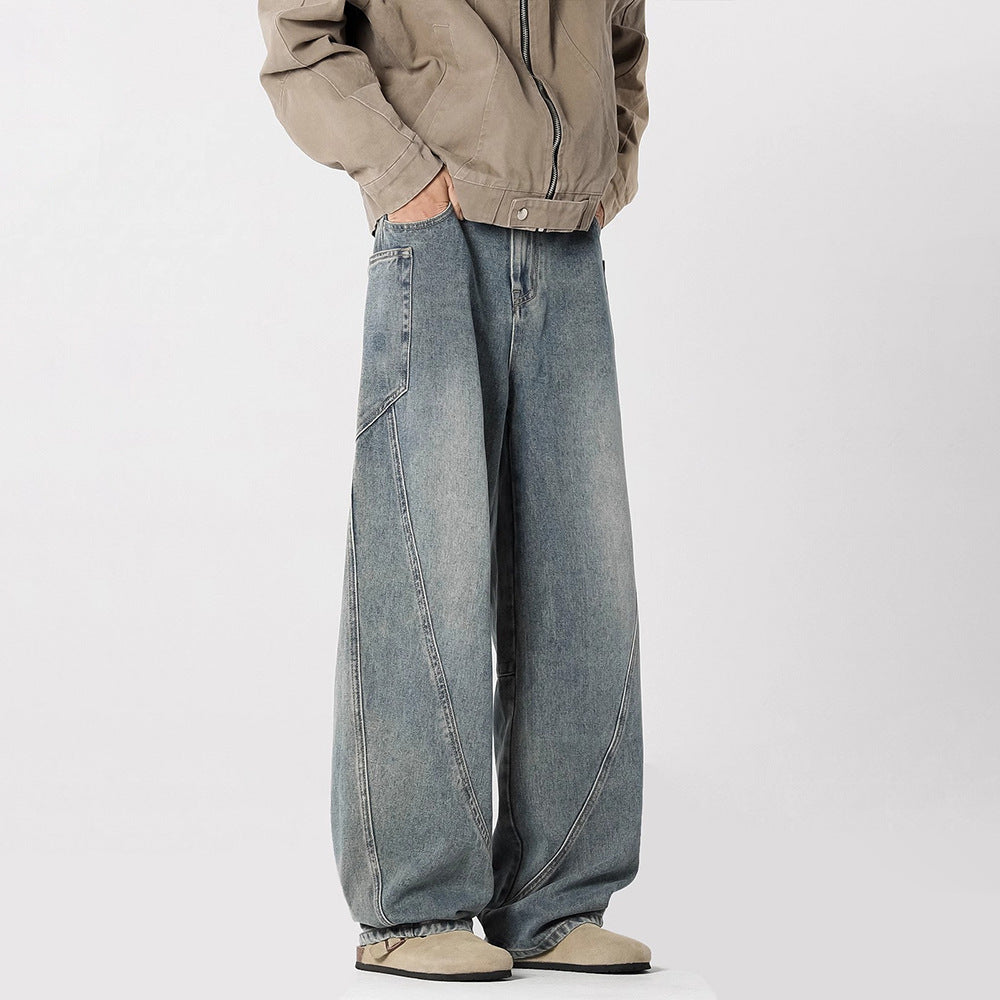 Patterned Denim Pants