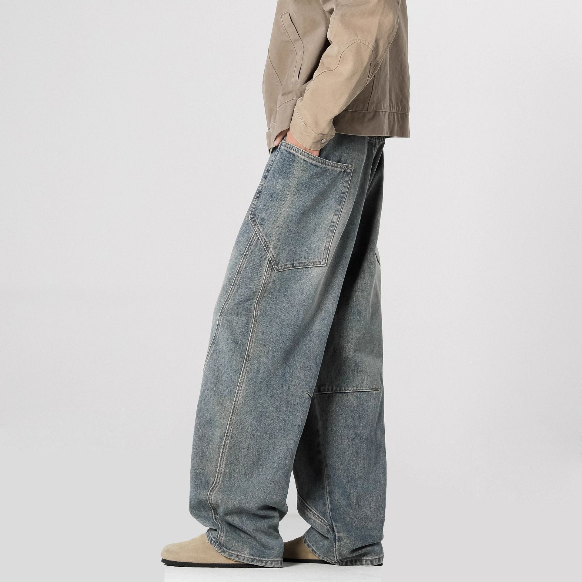 Patterned Denim Pants