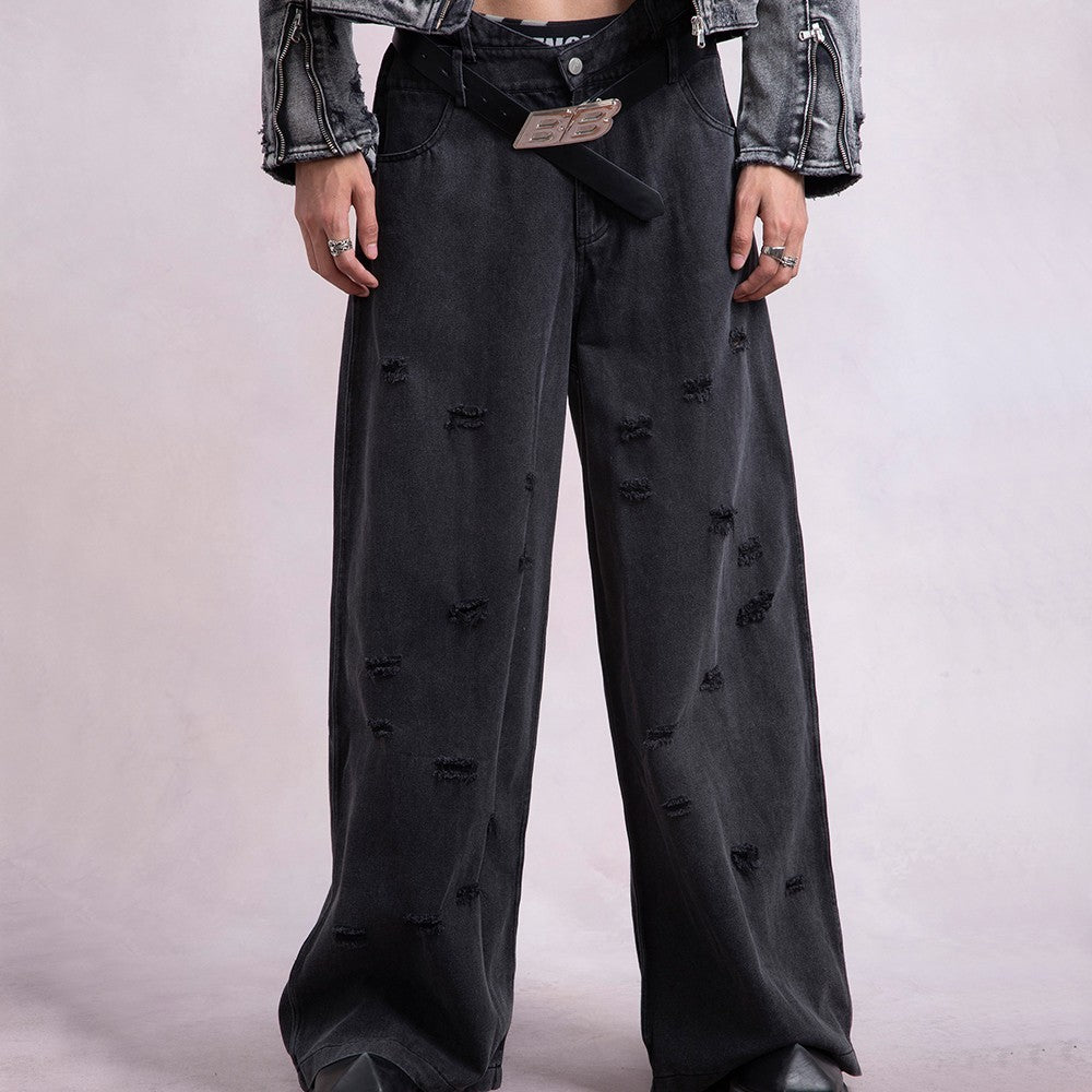 Irregular Design Broken Wide-leg Pants