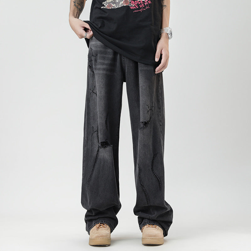 Irregular Design Broken Wide-leg Pants